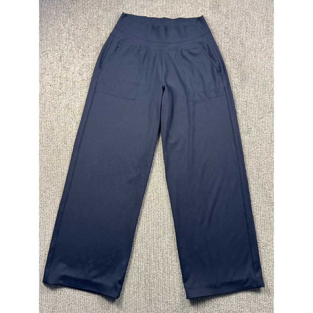 Athleta Venice High Rise Wide Leg Pant Womens M Pull On Pockets Black